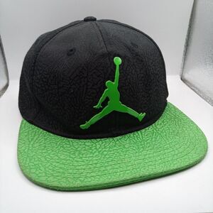 Air Jordan Hat Cap Snap Back Jumpman Logo Boys Youth Green Black Adjustable